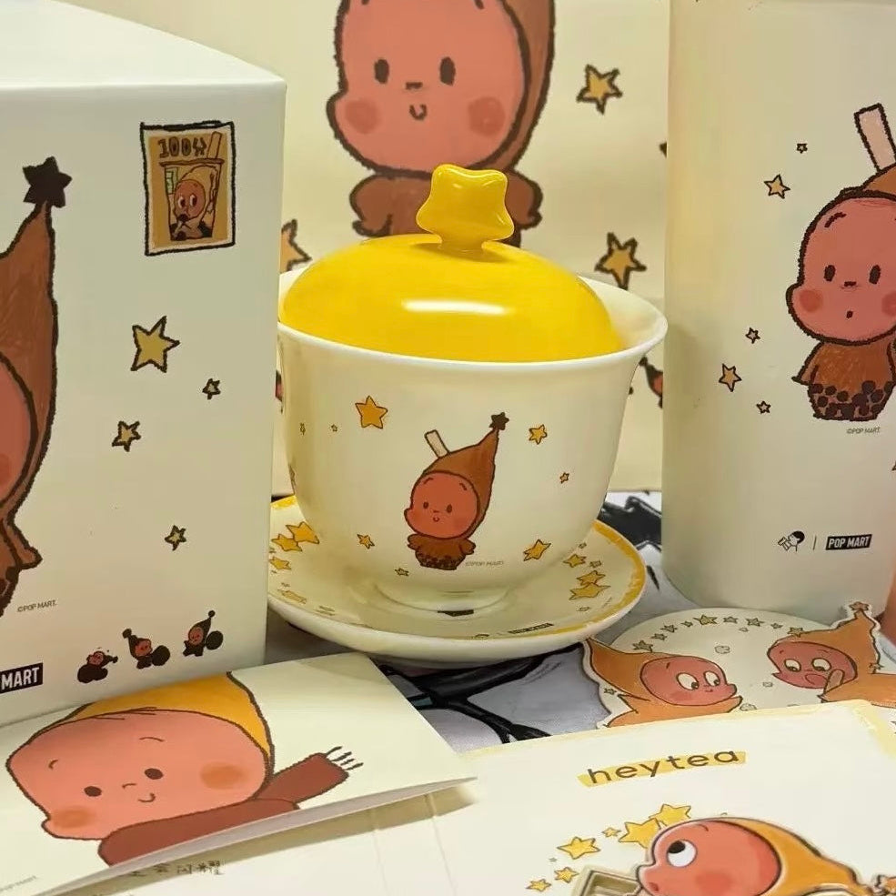 POP MART × HEYTEA collaboration cup &amp; saucer set