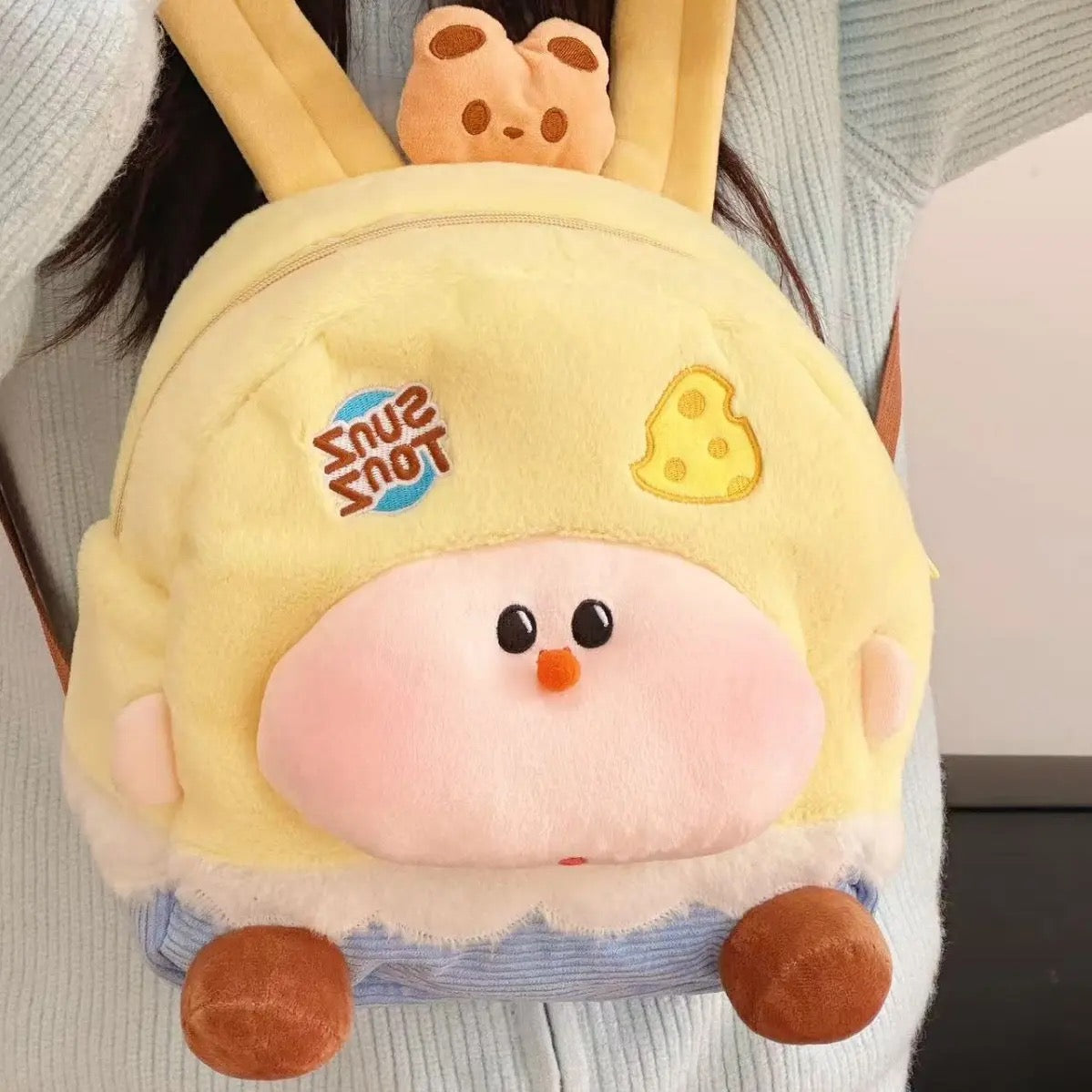 Kawaii Plush Cartoon Doll Backpack – Cute Student & Commuter Bag
