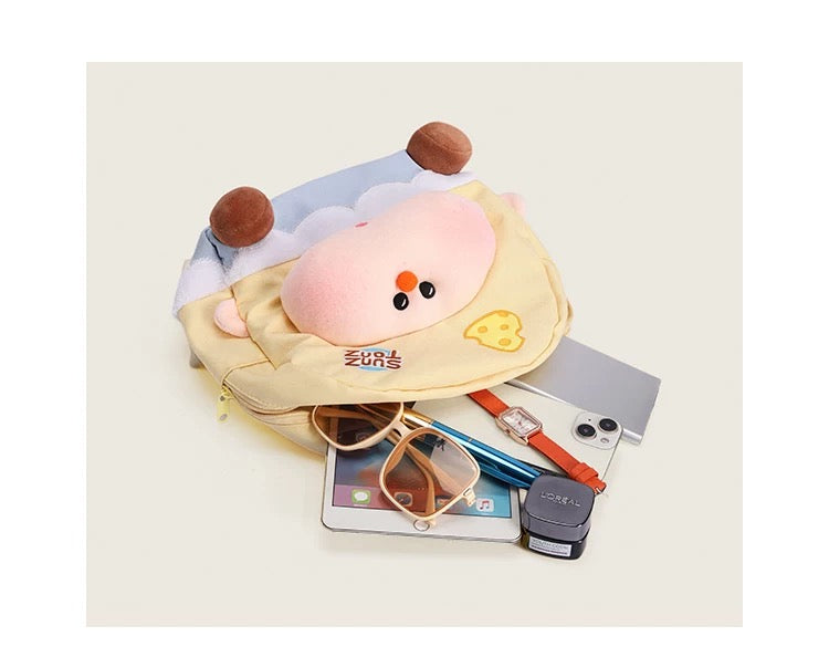 Kawaii Plush Cartoon Doll Backpack – Cute Student & Commuter Bag