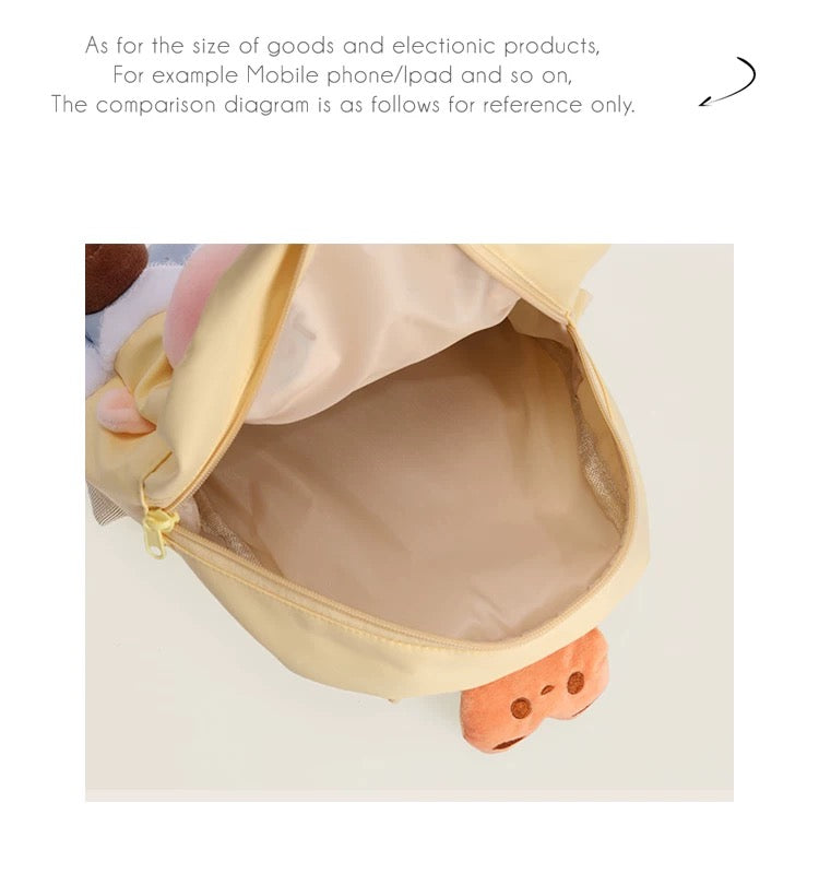 Kawaii Plush Cartoon Doll Backpack – Cute Student & Commuter Bag